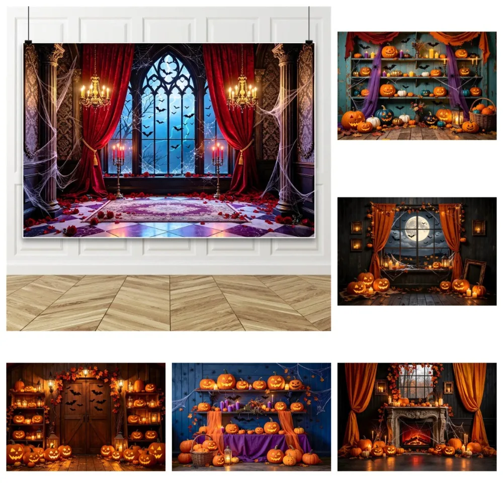 Halloween-Horror-Mondnacht Mittelalterliches Gotisches Themenbanner-Hintergrund, Halloween-Party, Heimdekoration Fotografie-Hintergrund