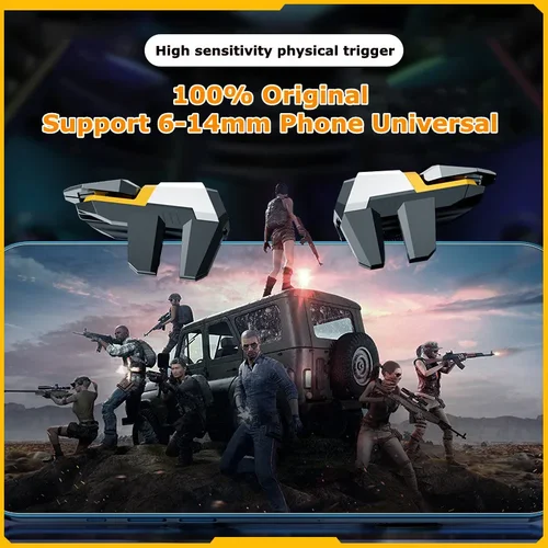 Imagen 2 del producto DY11 6 dedo teléfono móvil PUBG juego gatillo Joystick ABS + aleación L1 R1 botón para IPhone Android controlador de mando Universal