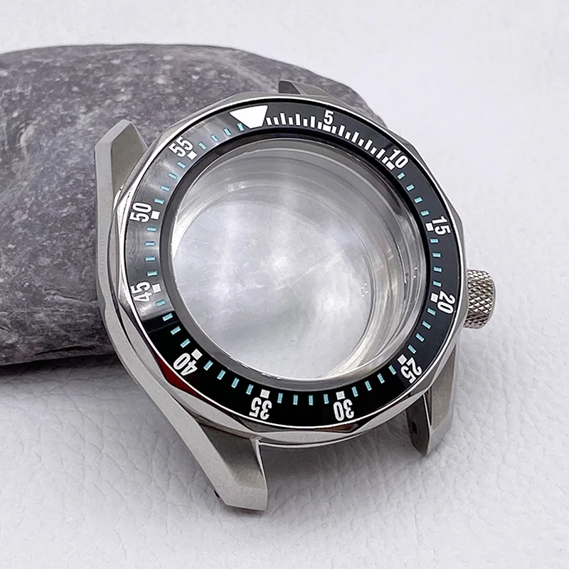 Mod SPB185 Case SPB187 7s26 Case Replace Watch Cases Fit NH34 4R 7S26 NH35 NH36 Movement Transparent Bottom Cover Diving Case
