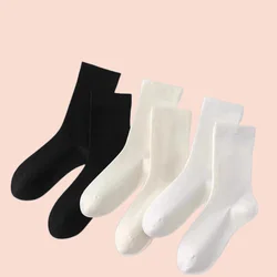 Chaussettes longues fines pour femmes et filles, chaussettes élastiques, empilées, respirantes, populaires, étudiants, nouvelle mode, haute qualité, 5/10 paires