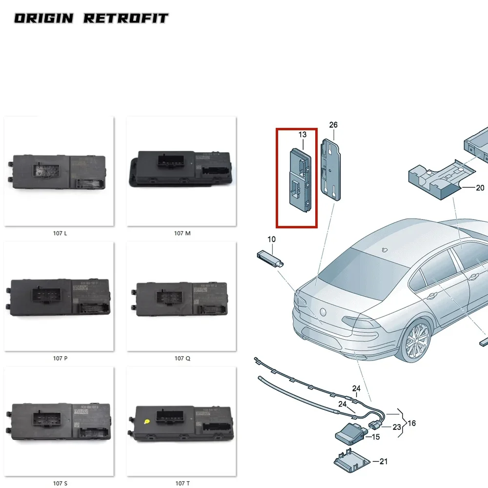 

5Q0 959 107 L M P Q S T for VW Passat B8 Variant Tiguan MK2 Atlas CC Tailgate Liftgate Back Door Computer Control Module UNIT