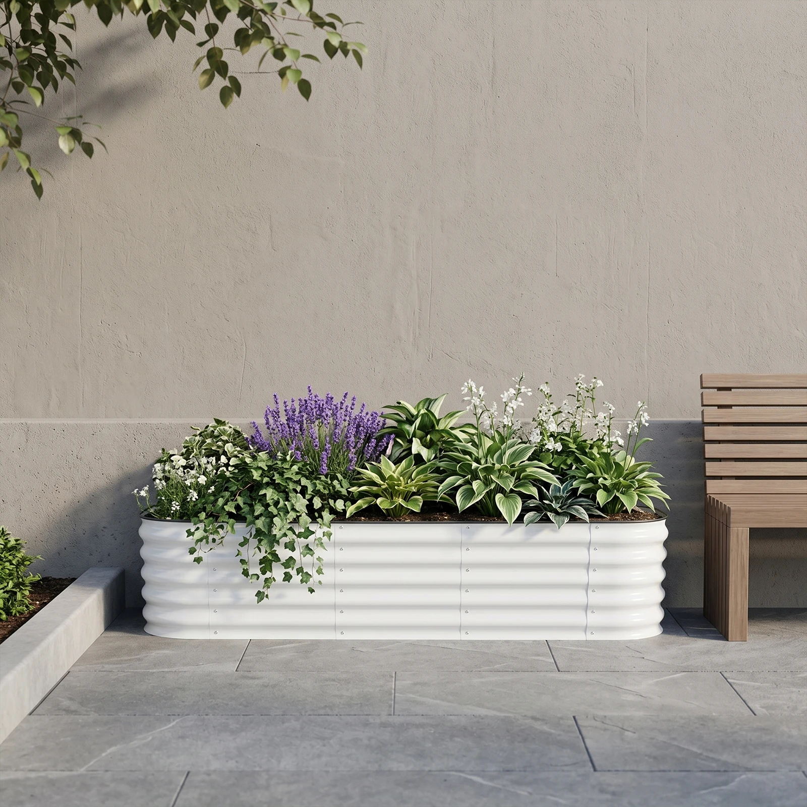 Outdoor-Hochbeet-Set 195x60x43cm für Gemüse, Blumen, Obst und Kräuter - Pflanzkasten-Set – Detail 9