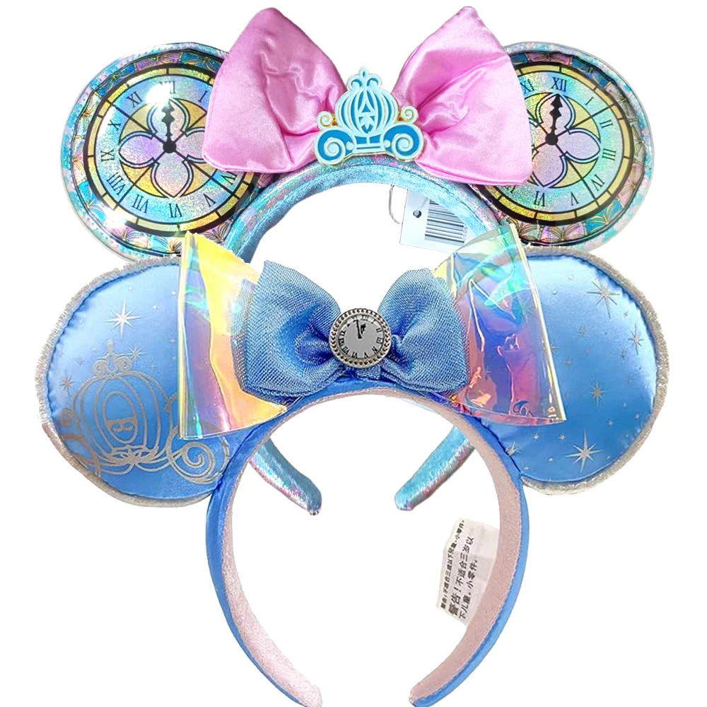 DISNEY Princess Series Mickey Mouse Ears Headband Bow Headband Birthday Party Christmas Princess Cosplay Costume For Women Adult