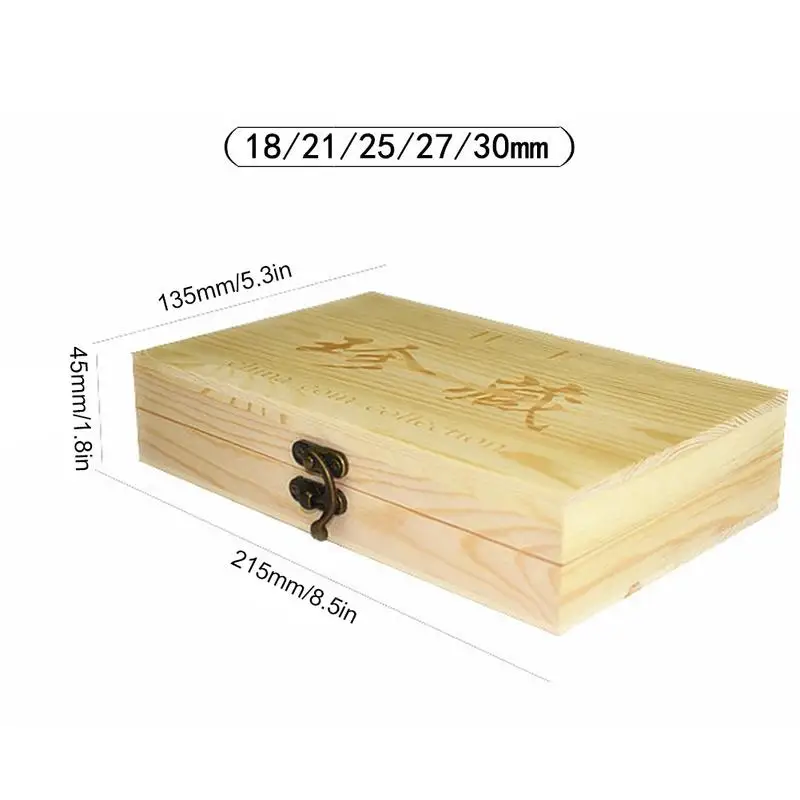 50 Coin Storage Boxes Round Coin Storage Wooden Box Commemorative Coin Collection Box For Desktop Drawer Organizer