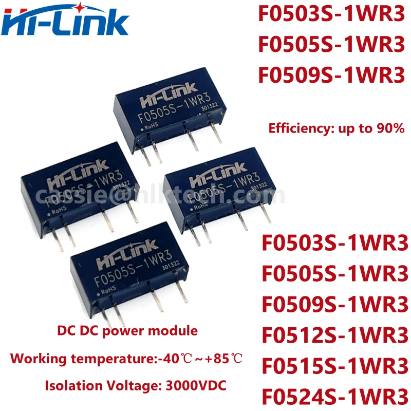 HILINK-convertidor aislado de CC, módulo de fuente de alimentación de 1W, 5V a 12V, entrada de 84mA, salida, F0512S-1WR3