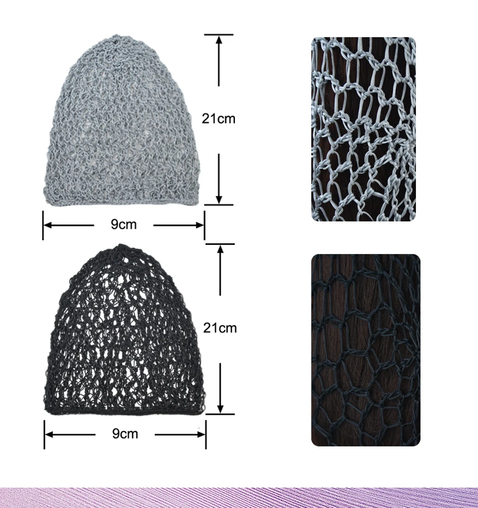 

2 Pcs Mesh Crochet Hair Nets Rayon Knit Snood Sleep Cap Soft Stretchy for Daily Sleeping Wear