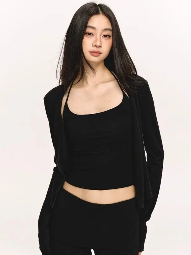 Summer Sun Protection Y2k Aesthetic Women Cardigan Harajuku Solid Fairy Casual Pull Femme 2026 Long Sleeve Grunge Cropped Tops