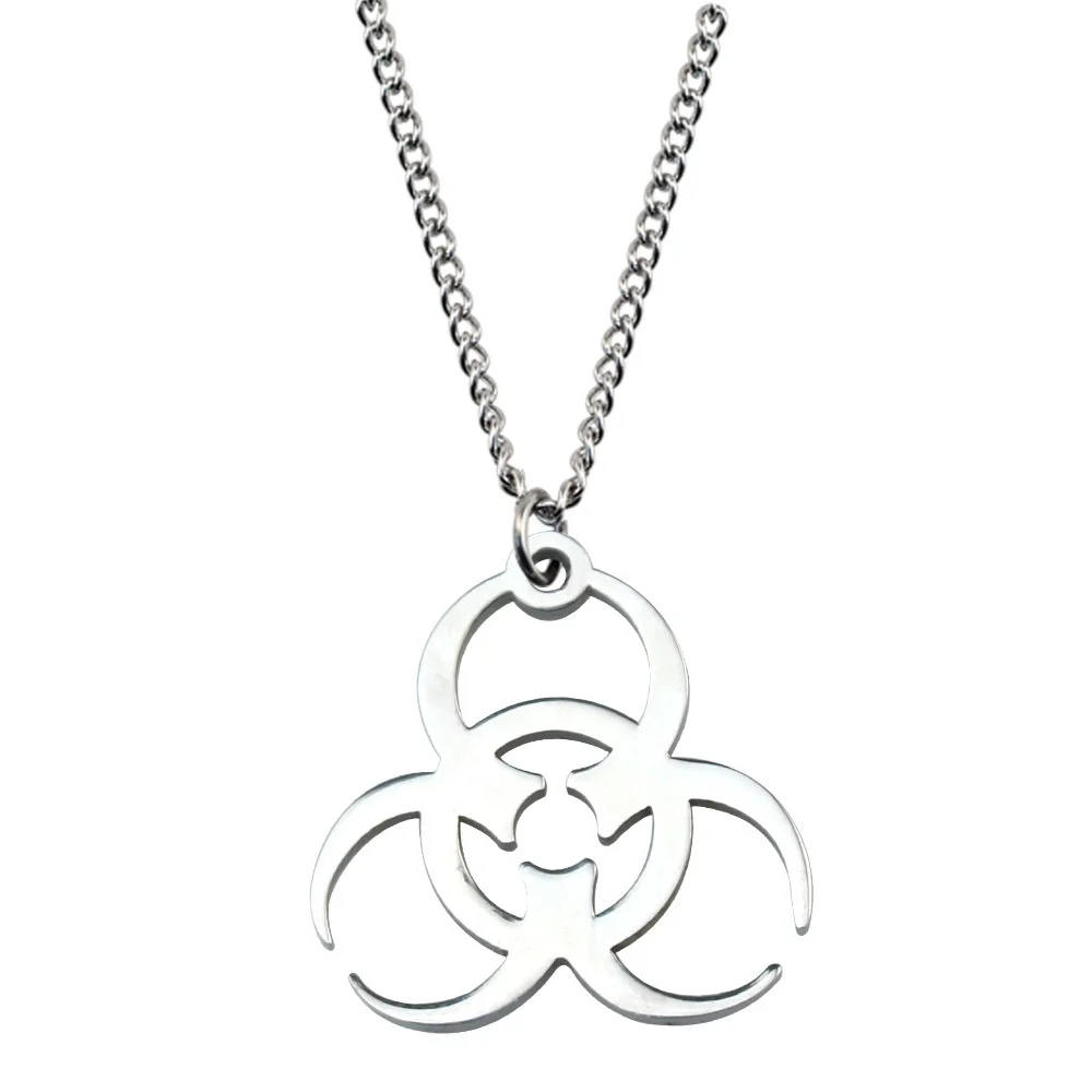 Necklace Trendy Men And Women INS Street Punk Hip-Hop JewelryNew Stainless Steel Biochemical Logo Pendant