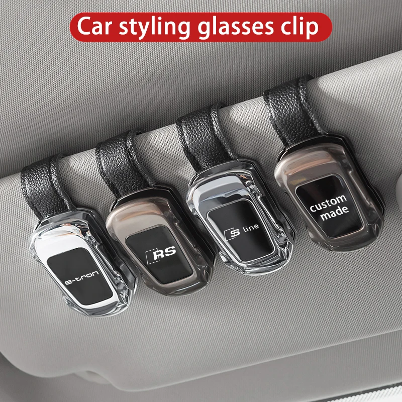 General Car Sunshade Eyeglass Box Auto Styling Sunglasses Glasses Clip For Audi SLINE RS e-tron S3 S4 S5 S6 RS3 RS5 s line etron