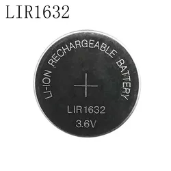 2PCS/LOT LIR1632 1632 3.6V Lithium battery Rechargeable Batteries for Remote control