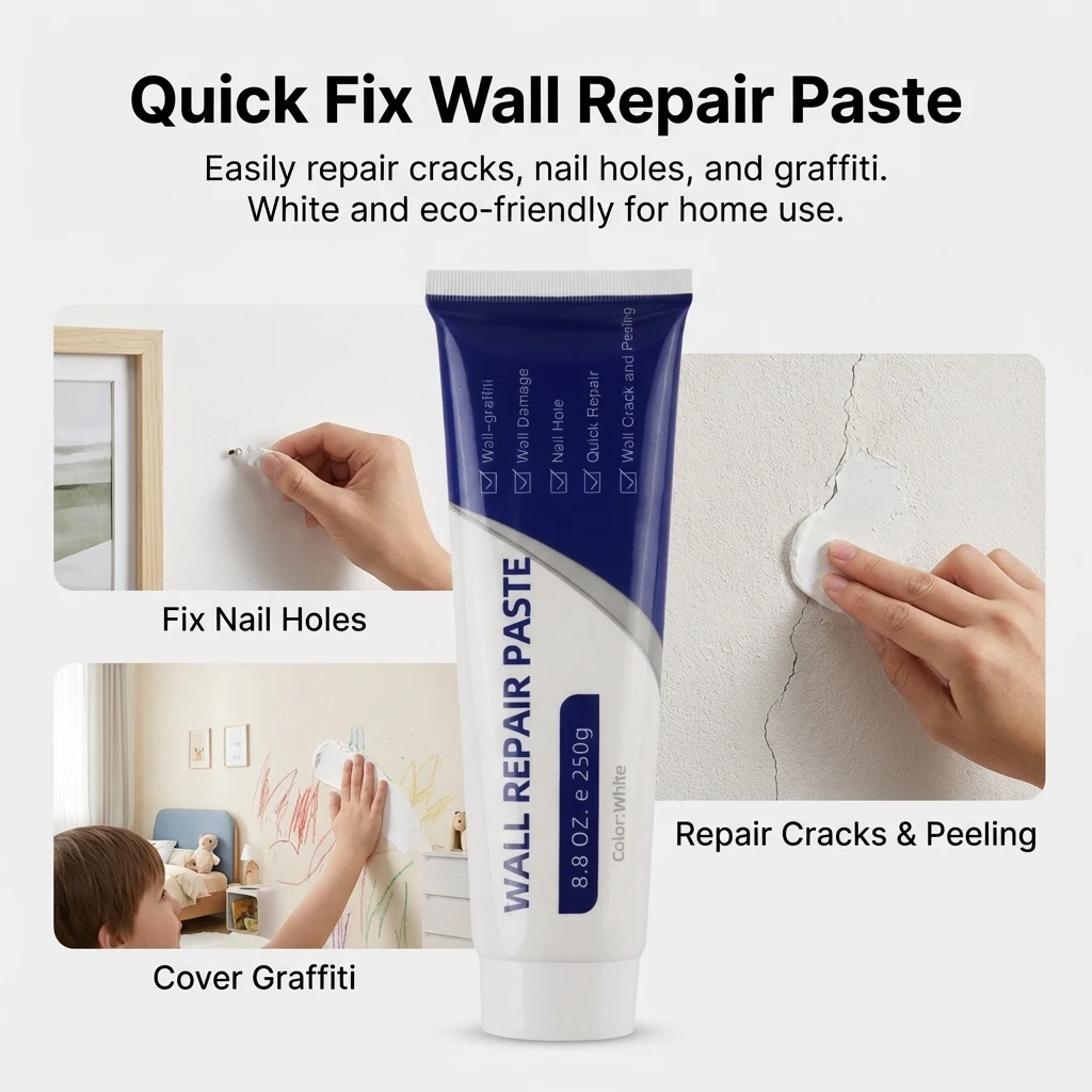 White Eco-Friendly Wall Repair Paste for Home Use with Crack Fixing Function
