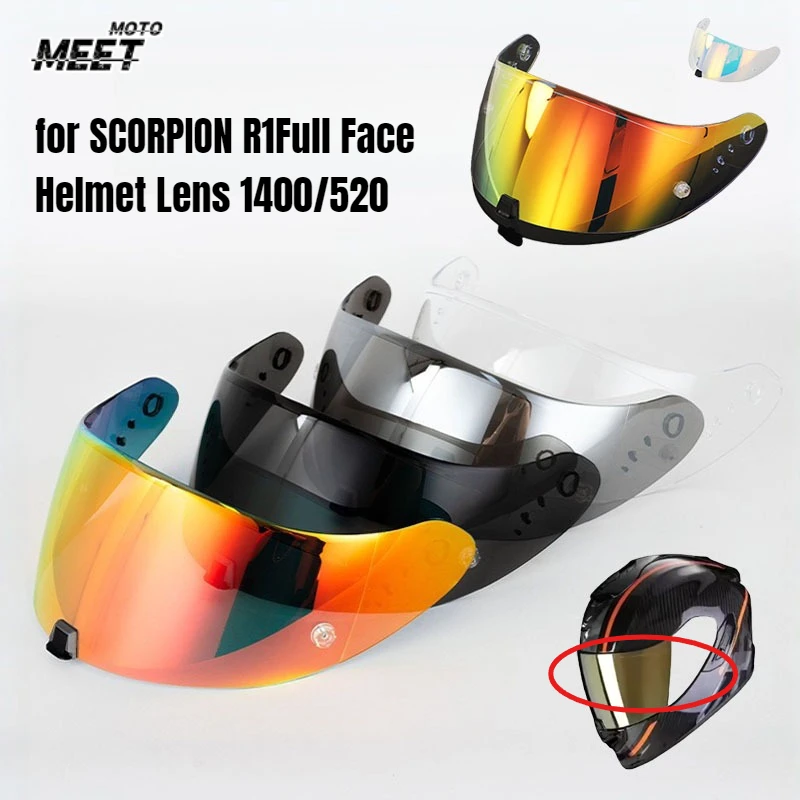 Applicable for SCORPION R1Full Face Helmet Lens 1400/520 Helmet Mask Night and Day Universal Lens Motorcycle Helmet Accessories