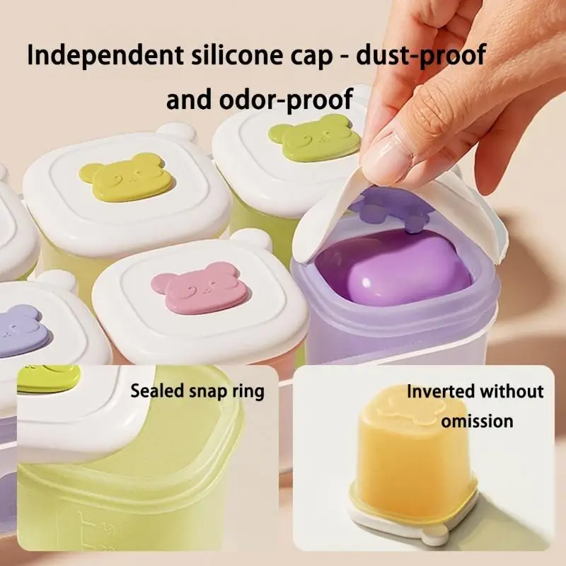 U13F علب تخزين أغذية الأطفال غير المنفذة أقسام منفصلة لتجميد حساء الخضار المهروسة