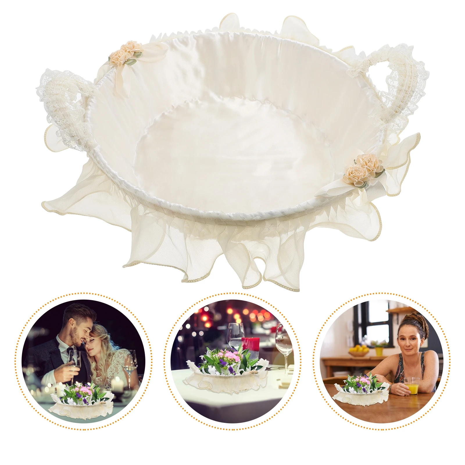 

Wedding Storage Basket Rattan Flower Basket For Home Decor Petal Baskets Wedding Supply Delicate Flower Candies Fruits