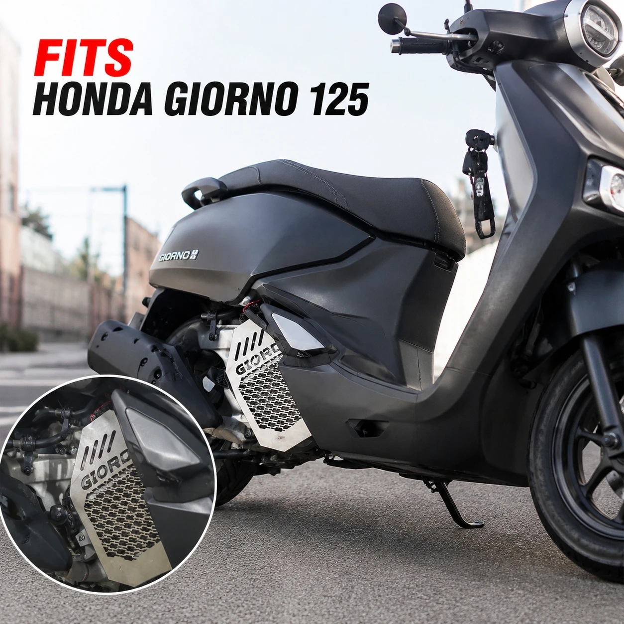 For Honda GIORNO 125 Motorcycle Radiator Guard Stainless Steel Water Tank Protector Grill Cover Modification