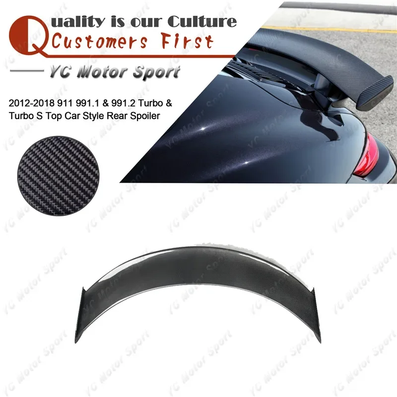 

Car Accessories Carbon Fiber Top Car Style Rear Spoiler Fit For 2012-2018 911 991.1 & 991.2 Turbo & Turbo S Trunk Spoiler Wing