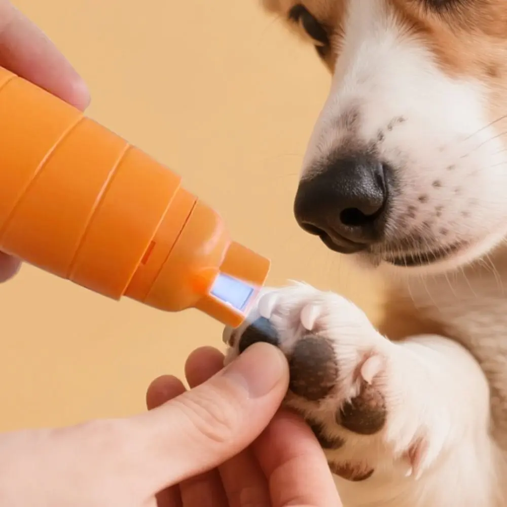 

Electric Pet Nail File Two Speed Settings Quiet Operation Dog Paw Trimmer Carrot Shape Pet Nail Repairer For Dogs Cats