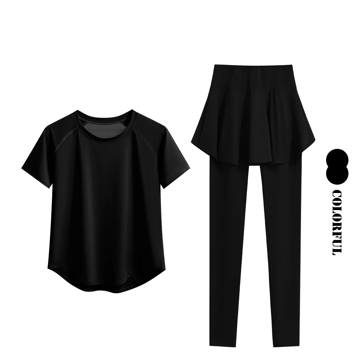 

DRUR 2 шт. спортивная одежда для женщин, спортивная одежда, комплект для йоги, спортивная одежда, женские спортивные костюмы, спортивная рубашка, леггинсы для спортзала, комплекты тренировочного костюма