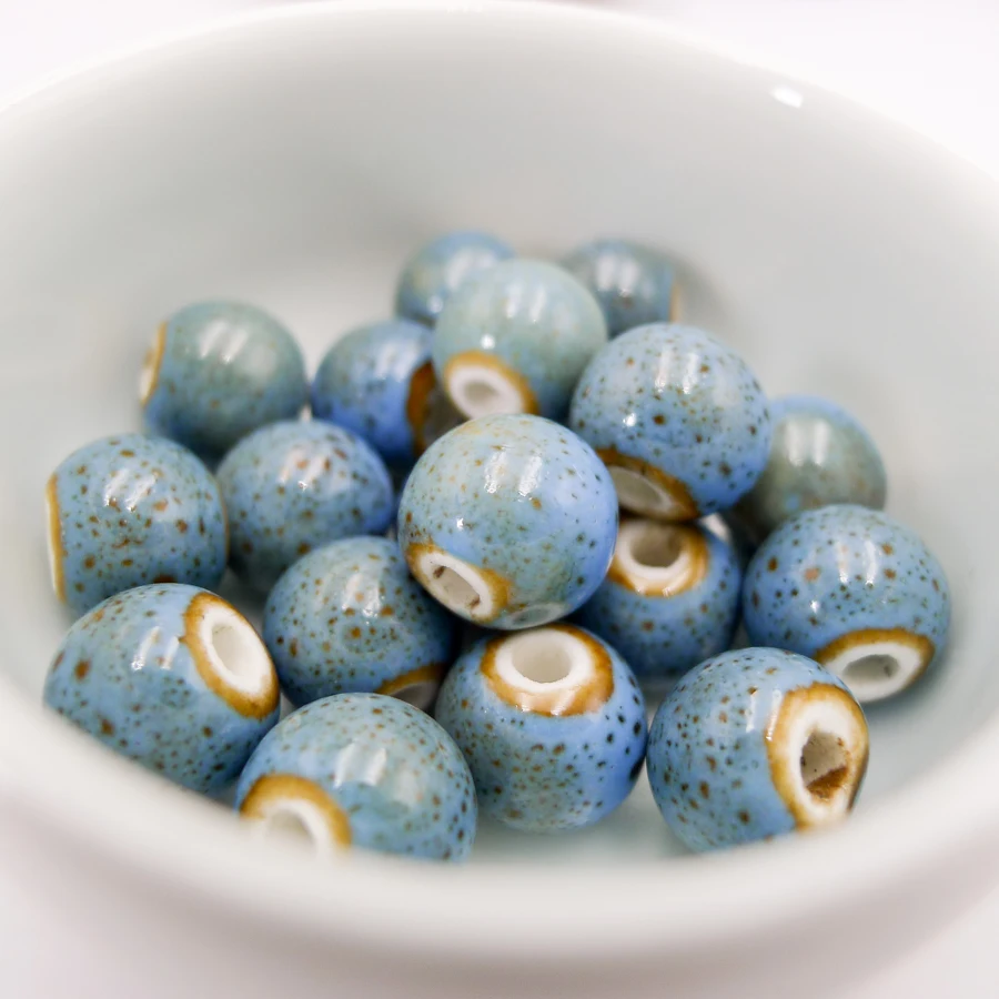 10 #40 sztuk DIY ceramiczne koraliki DIY nie silikonowe porcelanowe kulki do tworzenia biżuterii 10mm koraliki # A301A
