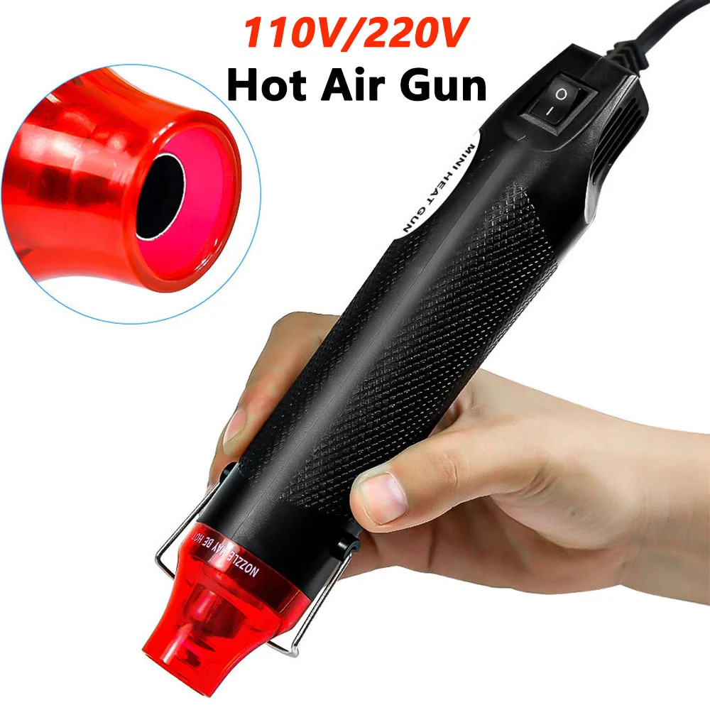 EU US 110V 220V Handheld Hot Air Gun Electric Heating Gun 300W Hot Air Temperature Gun for DIY Craft Wrap Plastic Shrink Tool