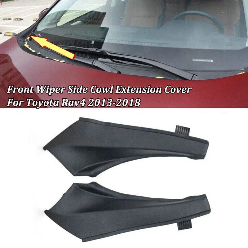 

1pair Car Front Wiper Side Cowl Extension Cover Front Wiper Trim Panels OEM538670R030 For Toyota 2013-2018 RAV4 Car Accessories