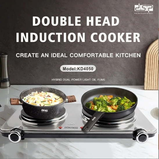 Houselin Double Induction Cooktop,Portable Induction Cooker with 2 Burner Independent Control,Ultrathin Body,1500W