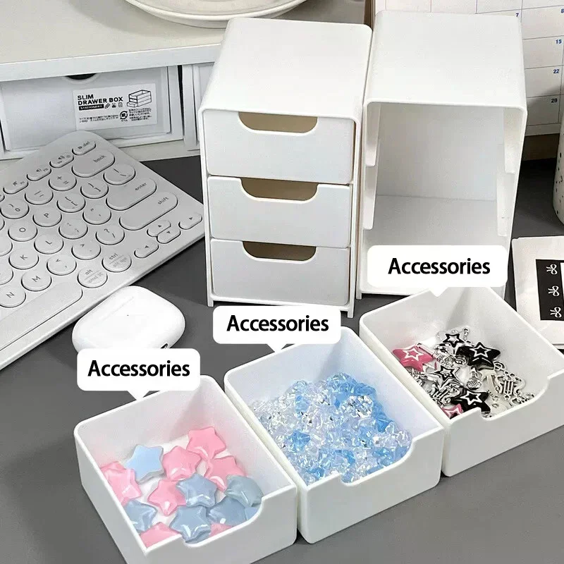 3-Tier Cosmetic Storage Box Organizer With Drawers Multifunctional Countertop Storage For Jewelry Office Supplies 2026 Hot Sale