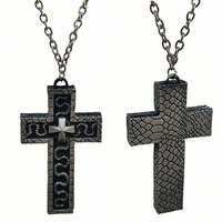 Cross necklace with secret compartment,Necklace With Old Cross Pendant,Gothic Punk Hip Hop Fashion Unique Hidden Storage Jewelry