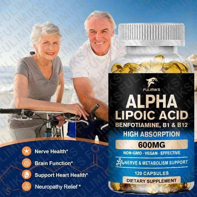 Liposomale Alpha-Liposäure 600 mg Kapseln, ALA-Ergänzung, Alpha-Liposäure für Antioxidantien, Nerven, Energie 120 Kapseln