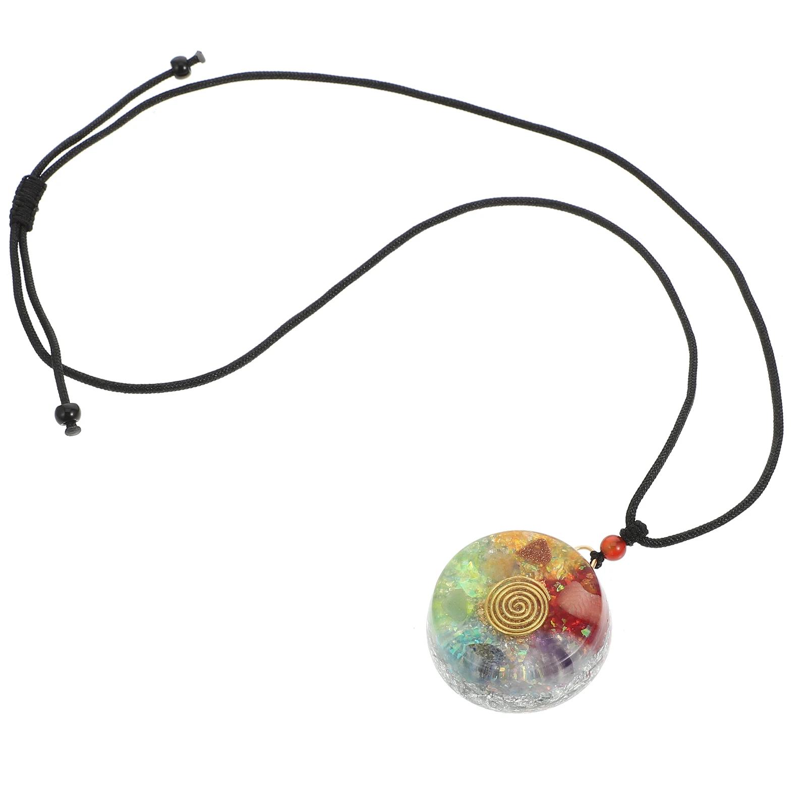 

Chakra Crystal Quartz Pendant Necklace Fashion Women Gift Colorful Decorative Chain Durable Resin Semi Precious Stone Trendy