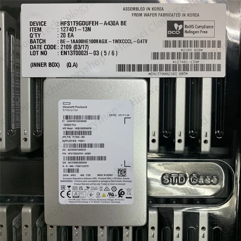 PE6011 960G 1.92T 6.4T 7.68T U2 PCIE NVME محرك الحالة الصلبة من فئة المؤسسات HPE #1
