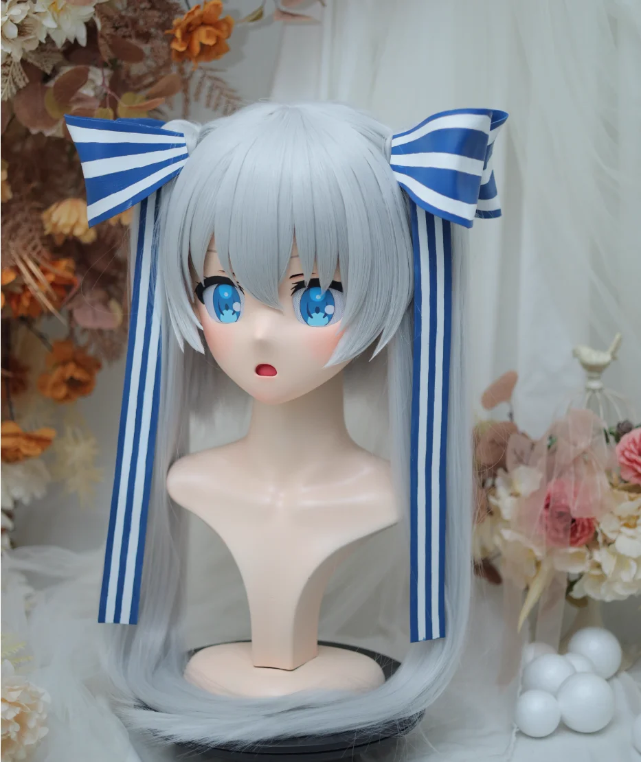 (NFD36--8)Customize Full Head With Lock Pretty Female/Girl Japanese Animego Character Kig Cosplay Kigurumi Mask Crossdress Doll