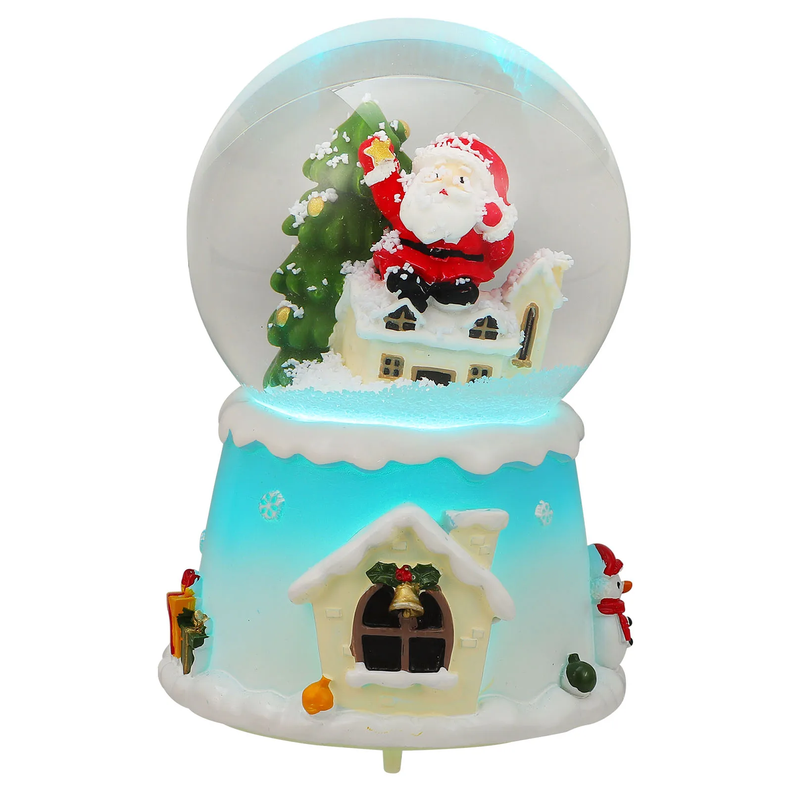 

1Pcs Luminous Music Box Crystal Ball Resin Christmas Snow Globe Desktop Adornment Holiday Decoration Gift for Children