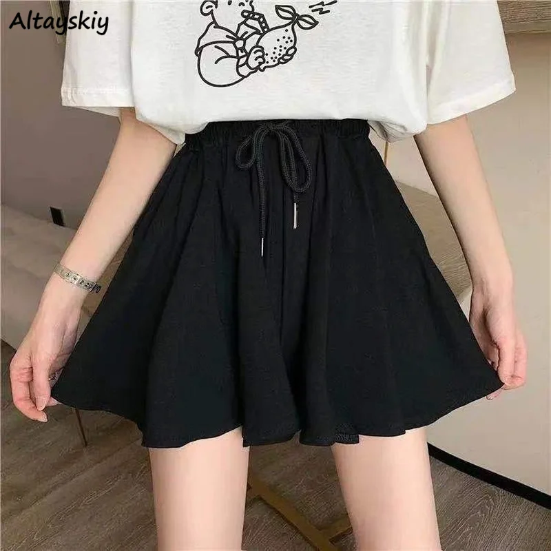 Shorts Women Summer High Waist Black All-match Ins Leisure Loose Sweat Fashion INS Female Drawstring Korean Style 3XL Streetwear