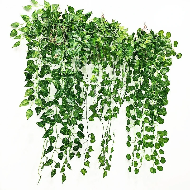 Artificial Green Radish Wall Hanging Decoration Simulation Rattan Green Begonia Green Plant Hanging Wall Decoration