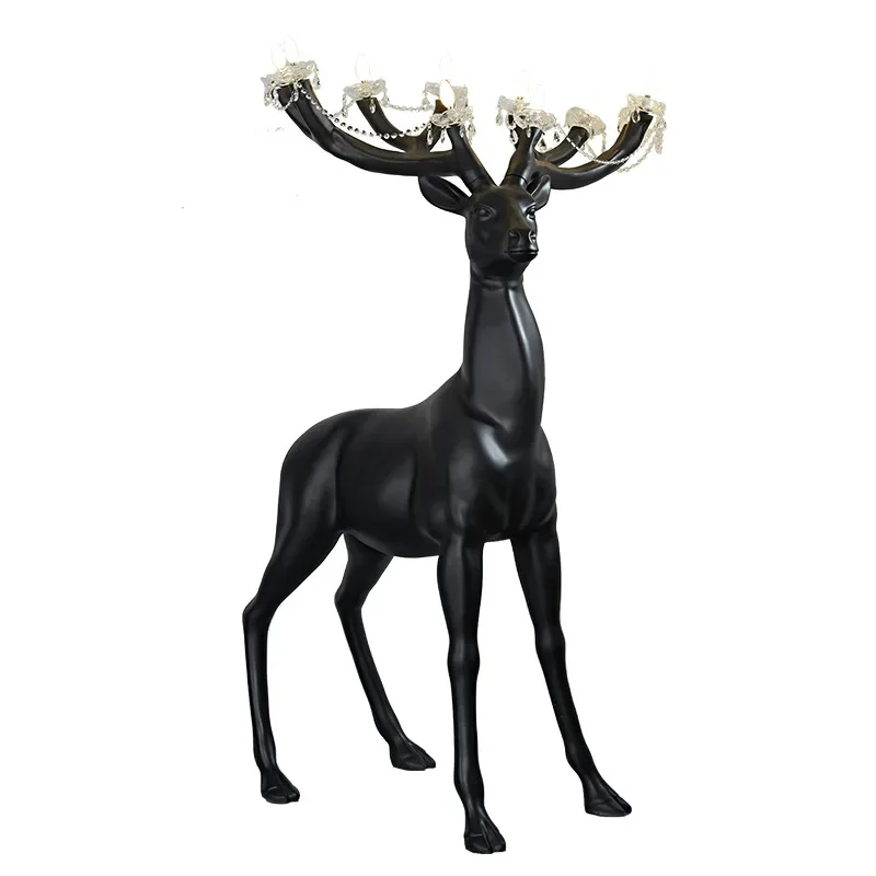 

Italian designer sika deer floor lamp caribou sculpture modeling large hotel lobby decorative ornaments lamps