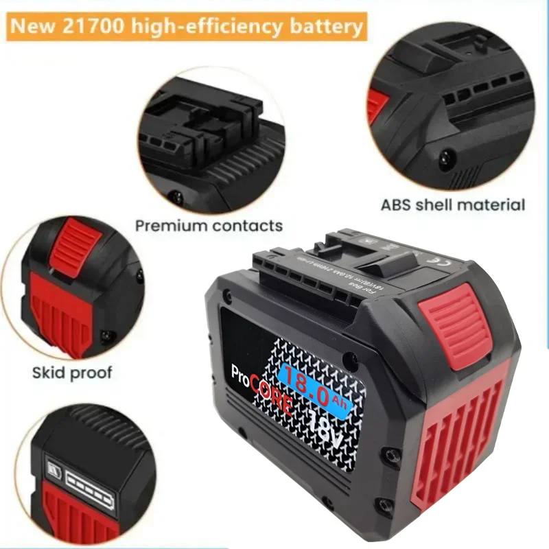 NEW 18V 18Ah/21Ah ProCORE Rechargeable Battery for Bosch Cordless Tools BAT618 GBA18V80 21700 High Power 5C Power Battery