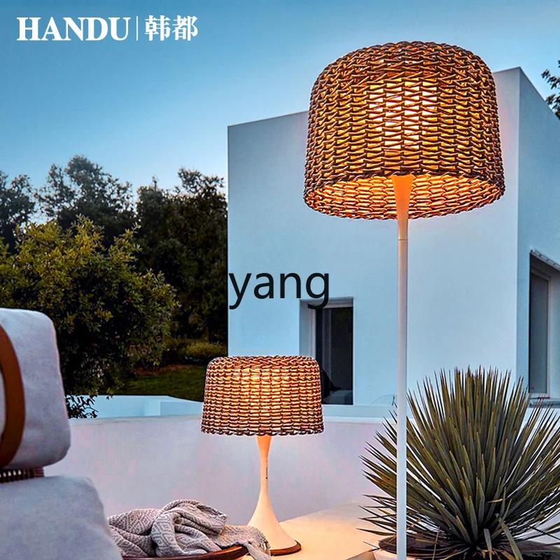 CX Outdoor-Gartenlampe, wasserdichte Villa, Innenhof, Landschaftsbau, Terrasse, handgewebte Rattan-Lampe