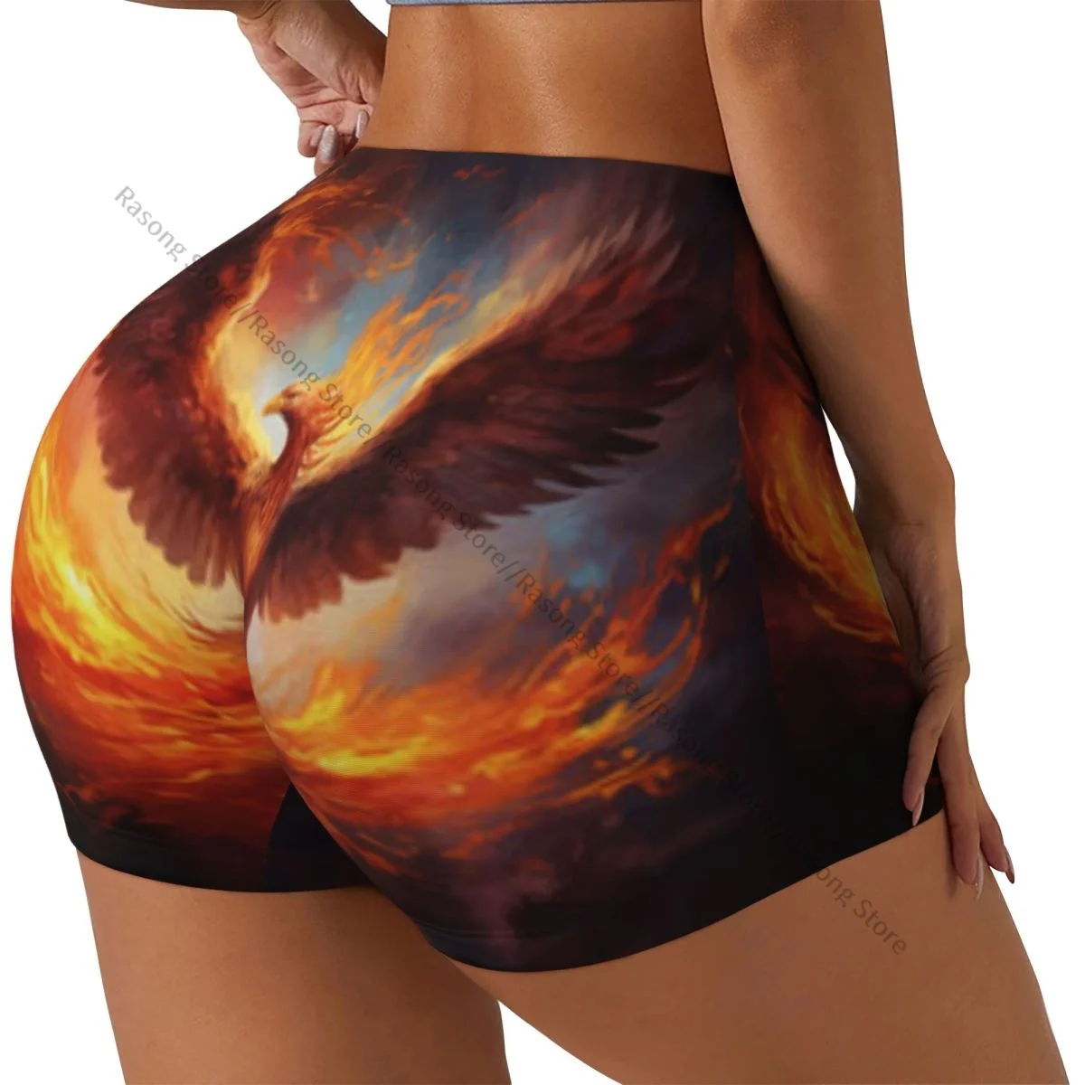 

Сексуальные узкие спортивные шорты на бедрах Phoenix Fire Risen From The Ashes Firebird, женские удобные шорты для фитнеса и йоги