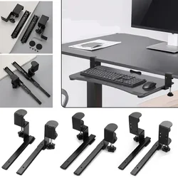 No-drill Keyboard Holder Keyboard Drawer Tray Desktop Slide Clamp Drawer Organizer Computer Mouse Storage Rack Under-desk Stand