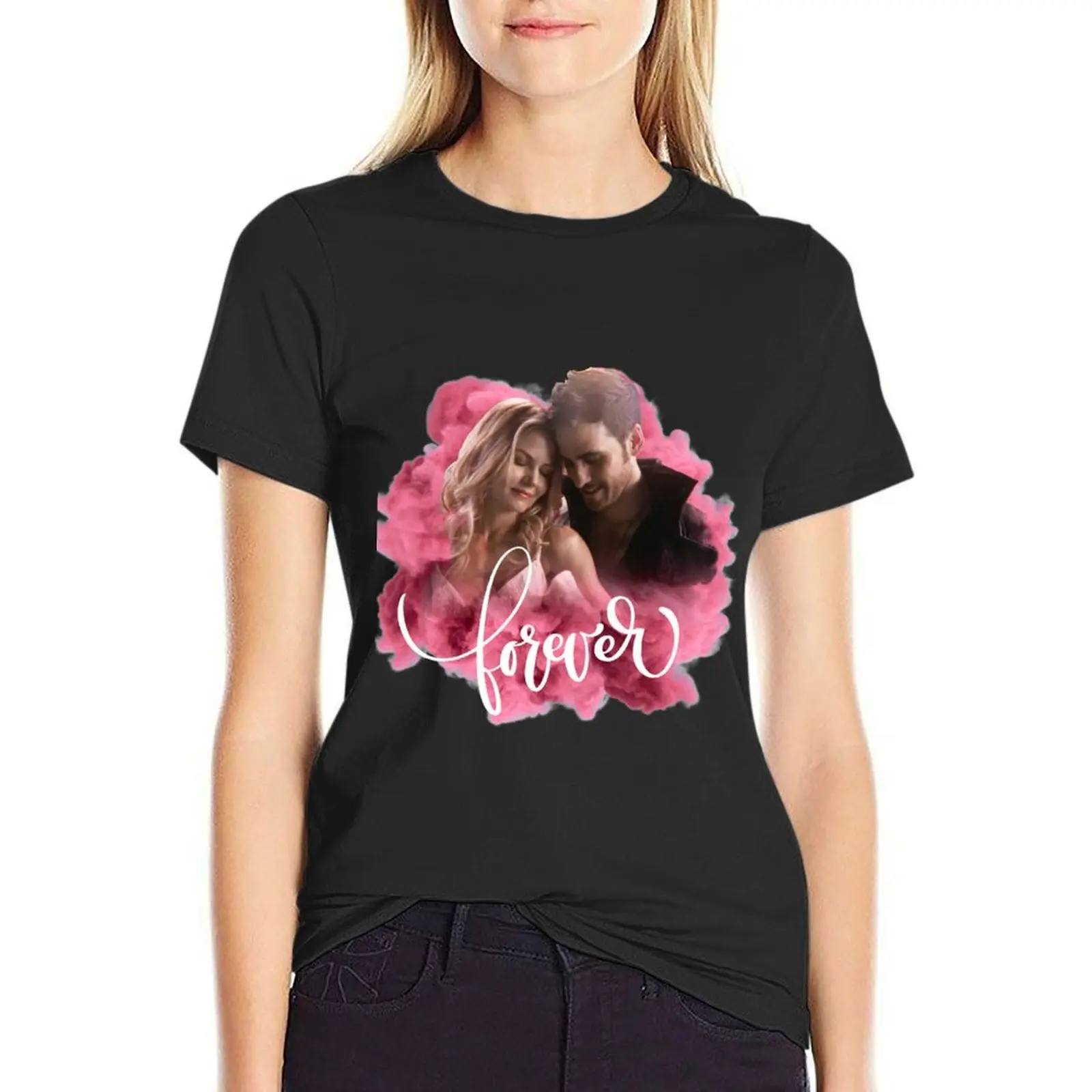 Once Upon A Time: Emma & Hook (Captain Swan), Forever T-Shirt vintage T-shirts for Women