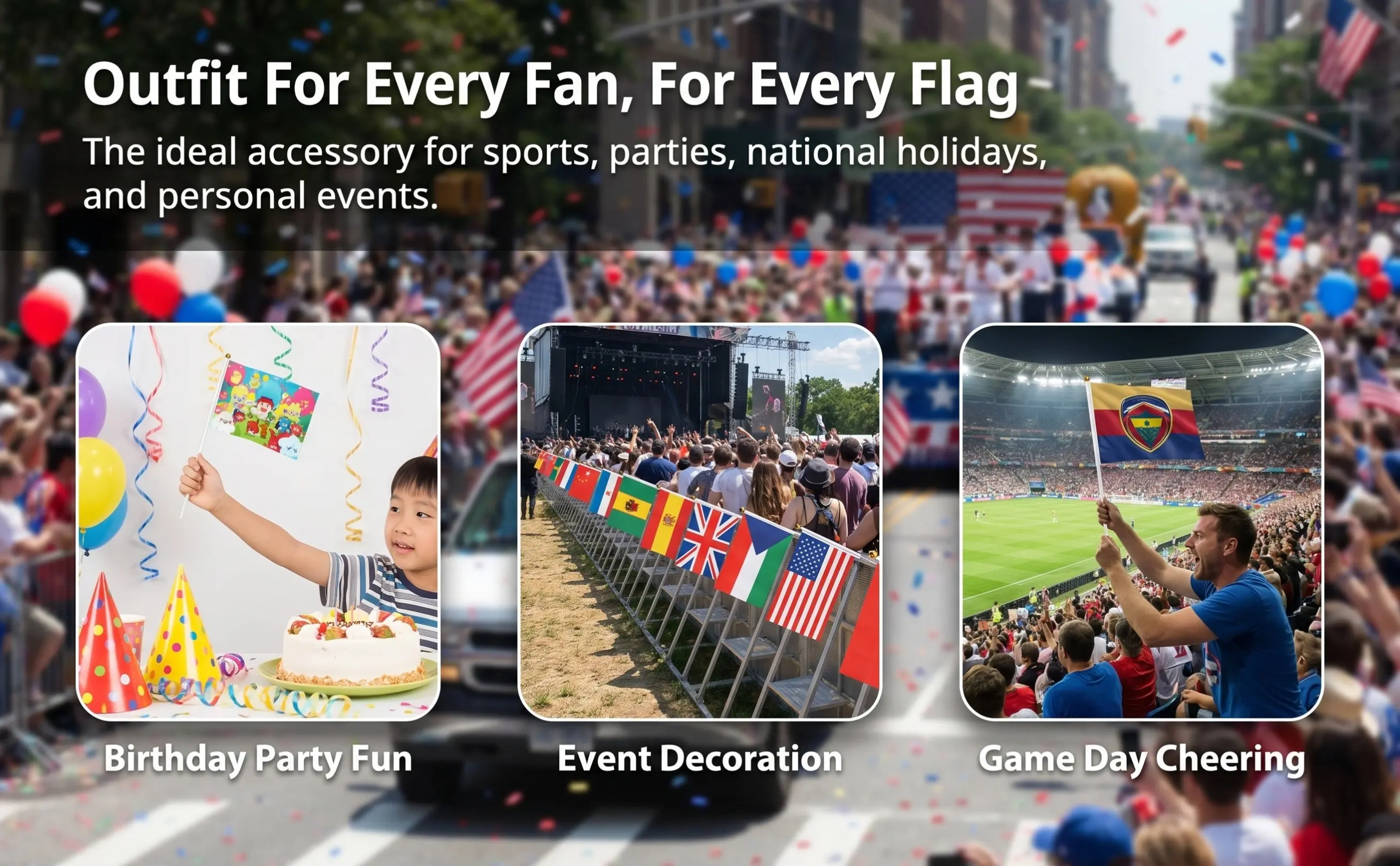 100Pcs Plastic Flagpole Hand Held Flag Pole for Advertising Flags Conference Competitions Table Decor Flagpole for Festive
