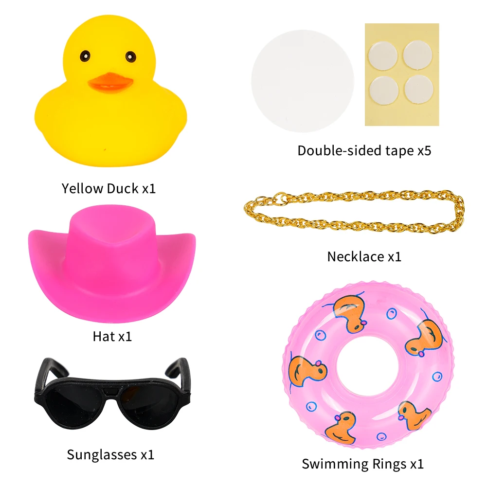 Summer Swimming Ring Yellow Rubber Duck Cute Cowboy Hat Duckies Children's Pool Duck Toys