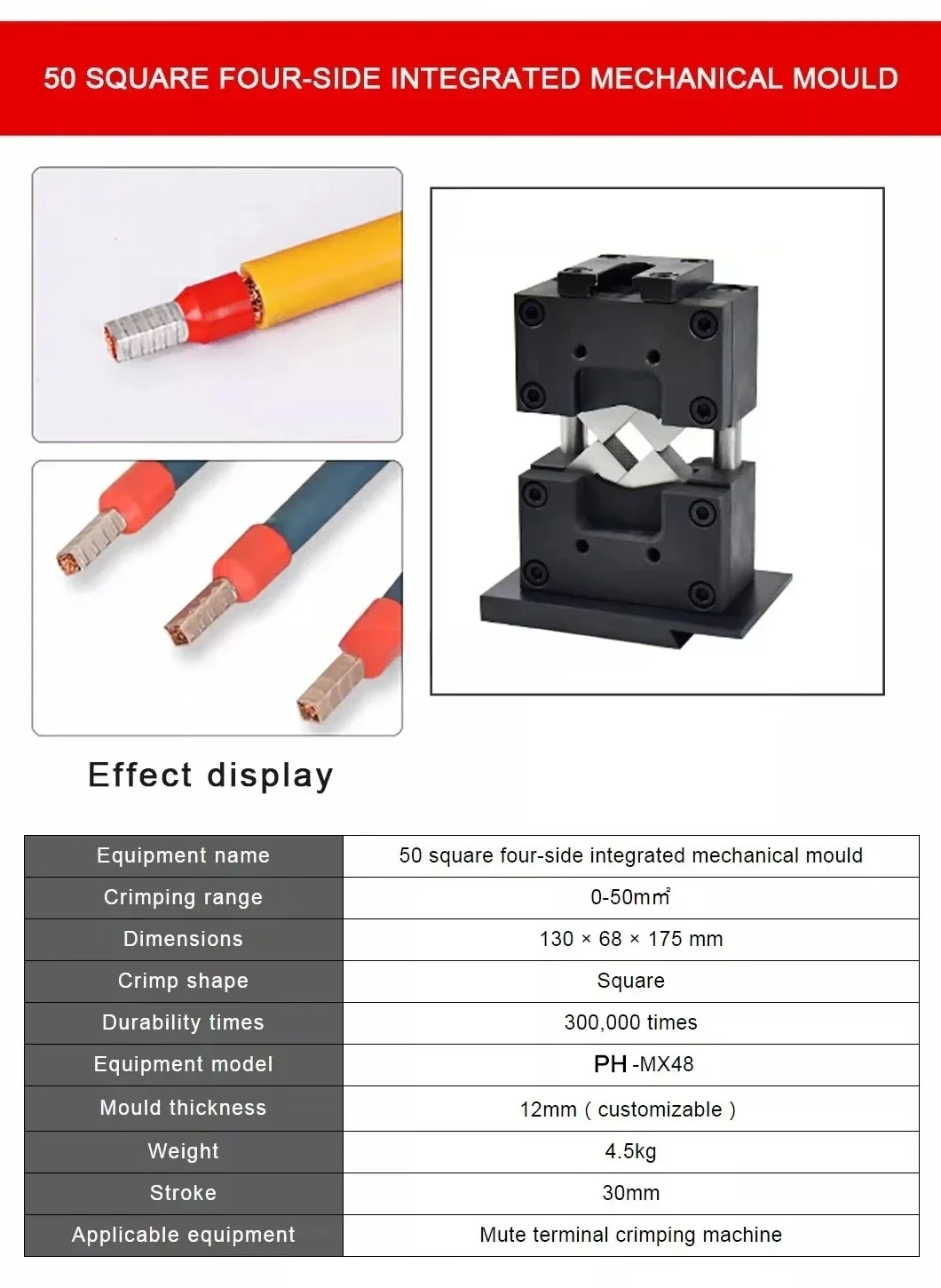 Automobile Wire Harness Pre Insulated Tubular Terminal Connector Crimping Mould C  le Press Die Ferrule Crimping Applicator