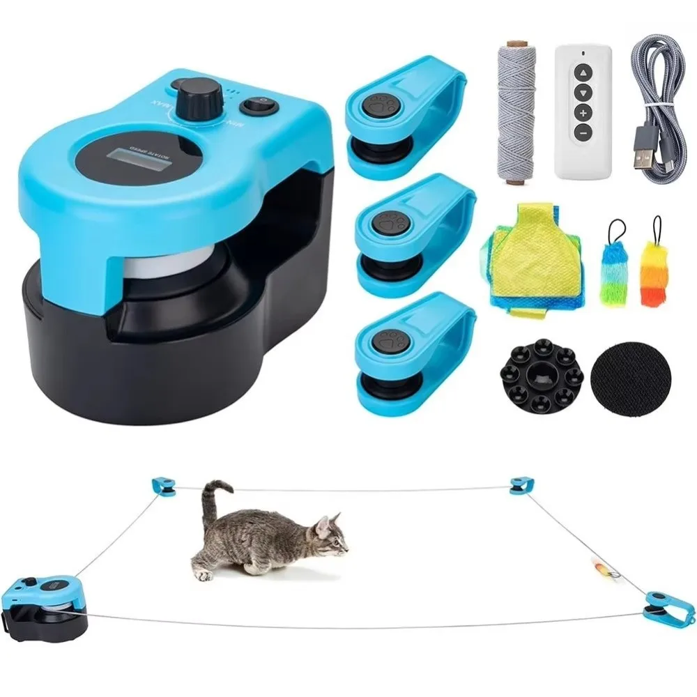 

Adjustable Speed Interactive Cat Toy Mental Stimulation Chase Run Exercise Cat Treadmill DIY Mouse Toy Cat Running Wheel