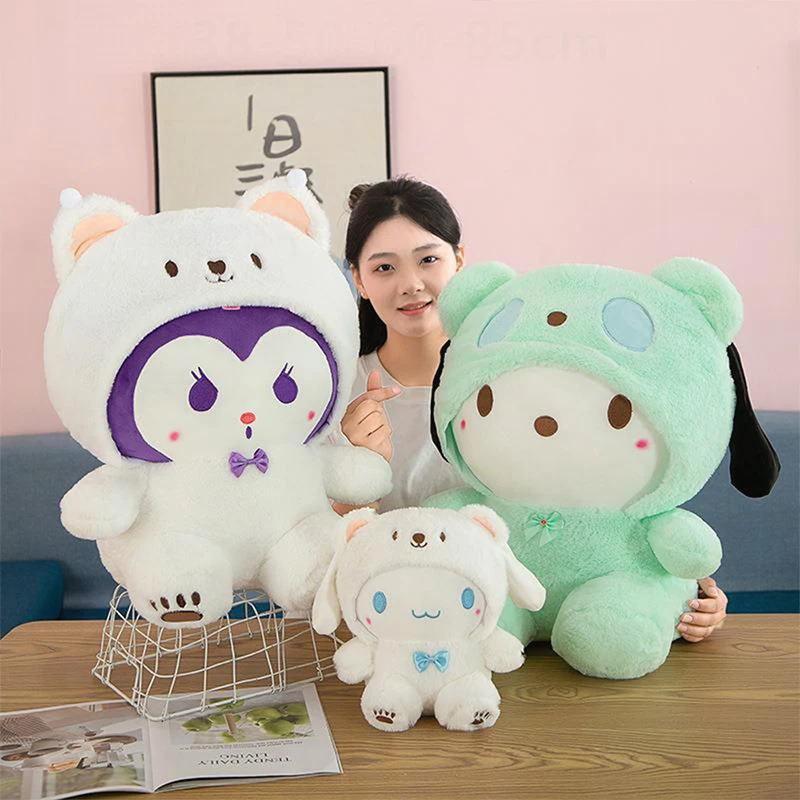 Pluszak Kawaii Pochacco, urocza maskotka w stylu Kuromi, pluszowa zabawka Cinnamoroll, prezent urodzinowy dla dzieci, miękki prezent walentynkowy.