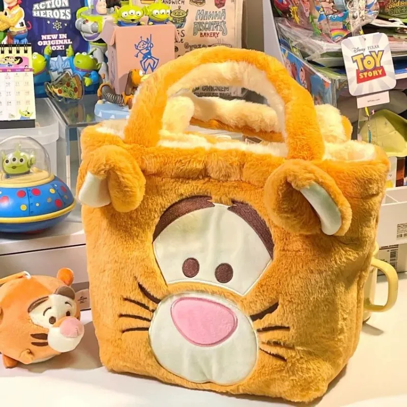 Disney-Sac à main double face Harvey Bear Winnie Tiggo pour fille, sac en peluche de grande capacité, cadeau d'anniversaire, jouet initié simple