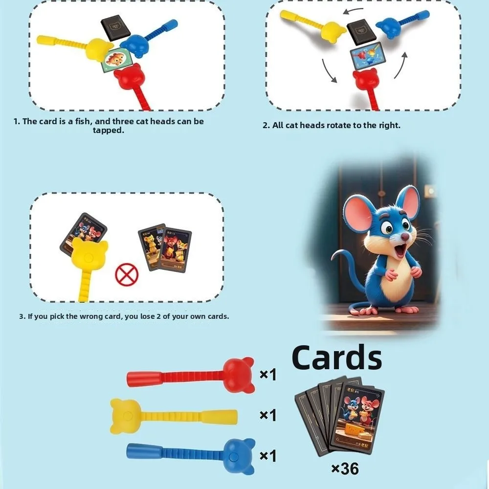 Cartoon Cats Catch Mice Board Games Memory Game Funny Cards Entertaining Card Games Educational Game Logical Thinking