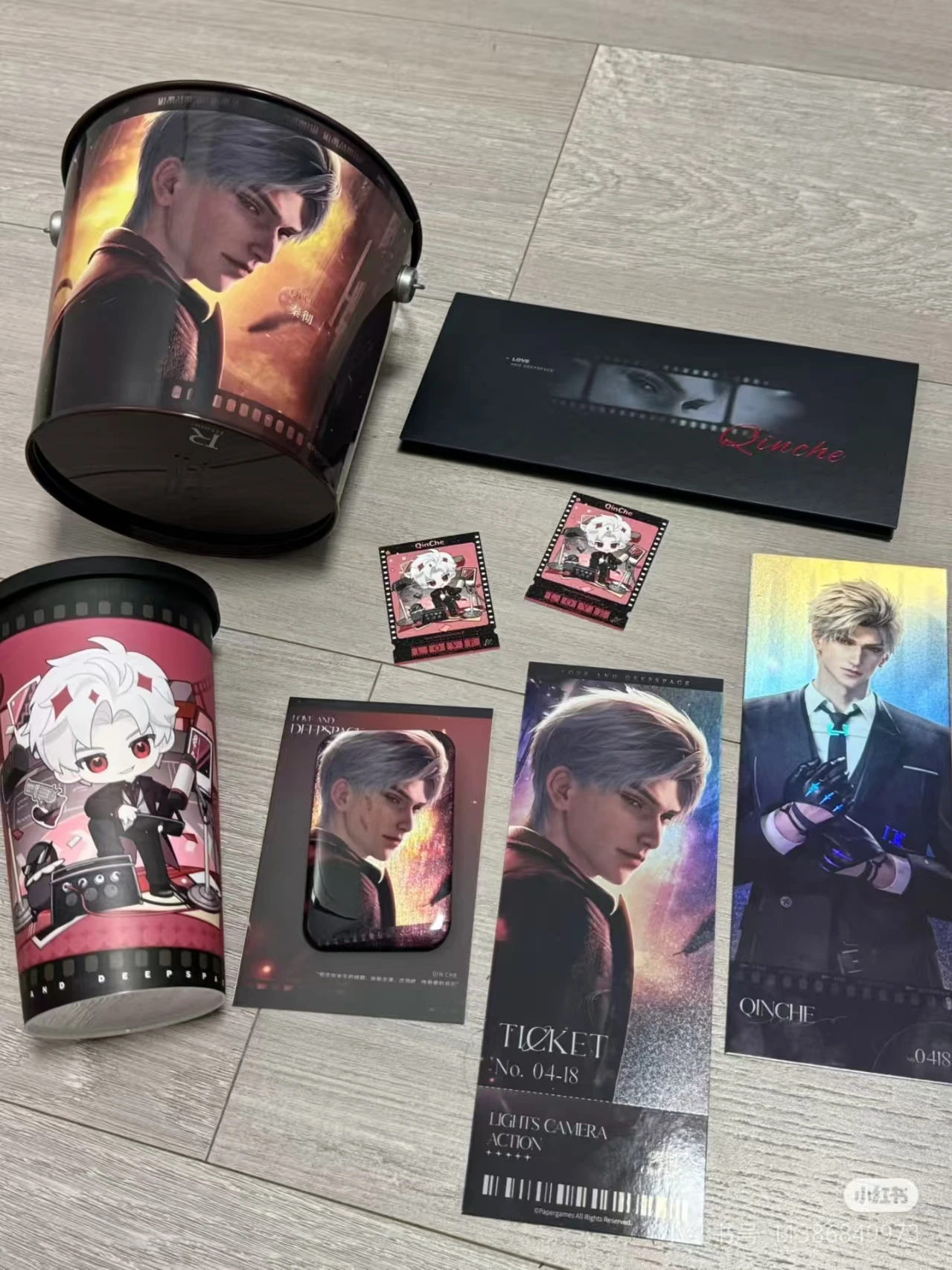 

In Stock Official Collab Love and Deepspace X WANDA FILM Sylus Popcorn Bucket Plastic Cup Acrylic Pendant Badge Laser Ticket