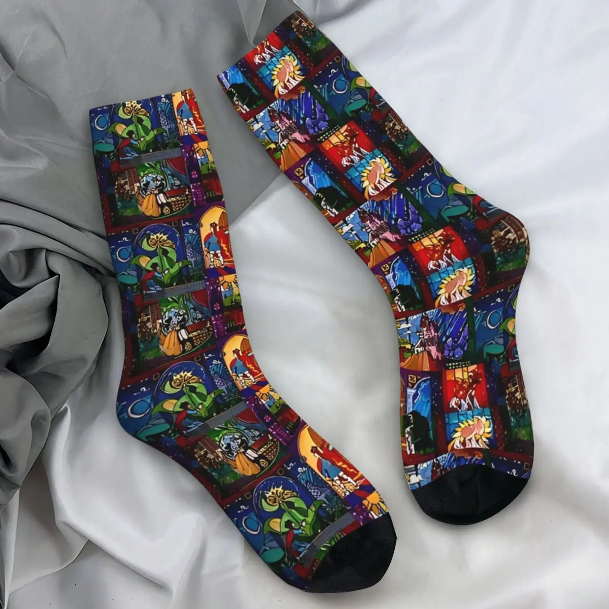 Beauty And The Beast Socks meme Gothic Stockings Autumn Non-Slip Men Socks Soft Printed Outdoor Socks